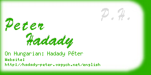 peter hadady business card